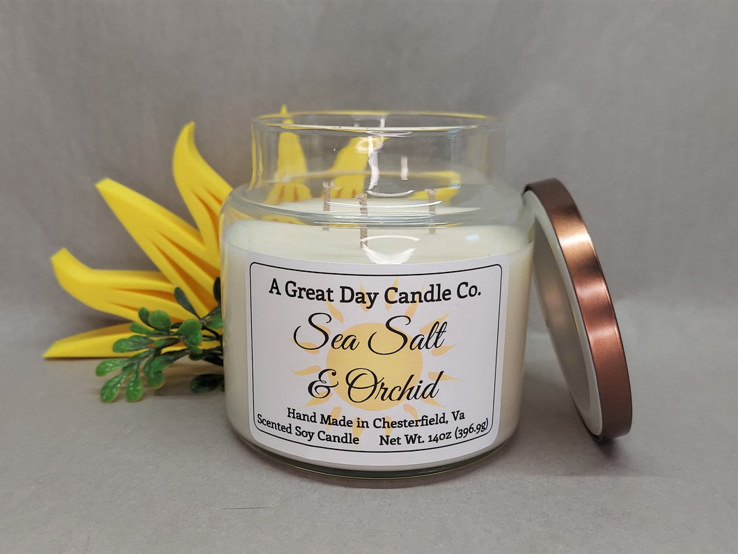 Sea Salt & Orchid 14oz Triple-Wick Candle