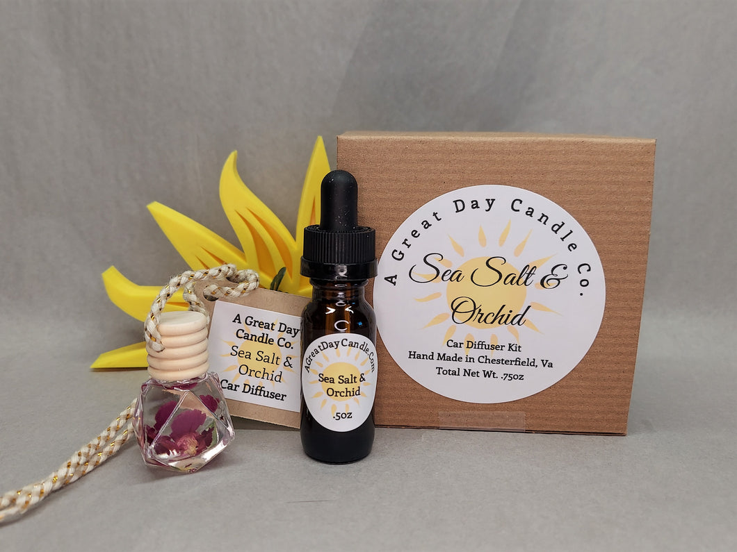 Sea Salt & Orchid Car Diffuser Kit